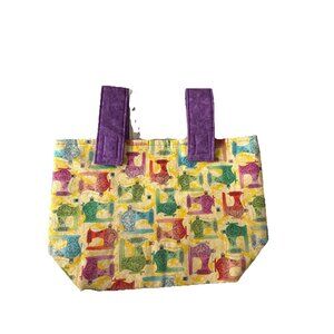 Handmade Fabric Bag Pouch Double Straps Lined Stroller Cart Walker Sewing Theme